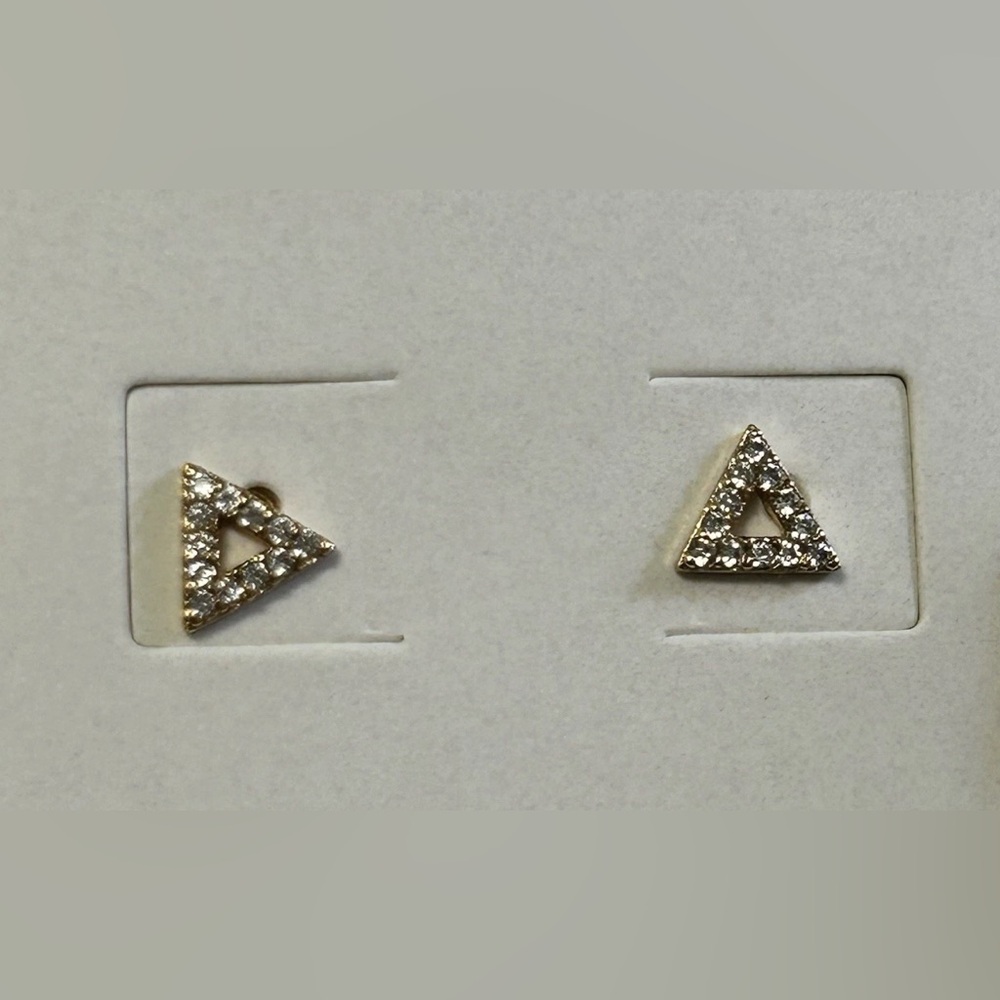 Luna Norte 14KT Gold Plated Brass Earrings.~Genuine Stone~New On Card